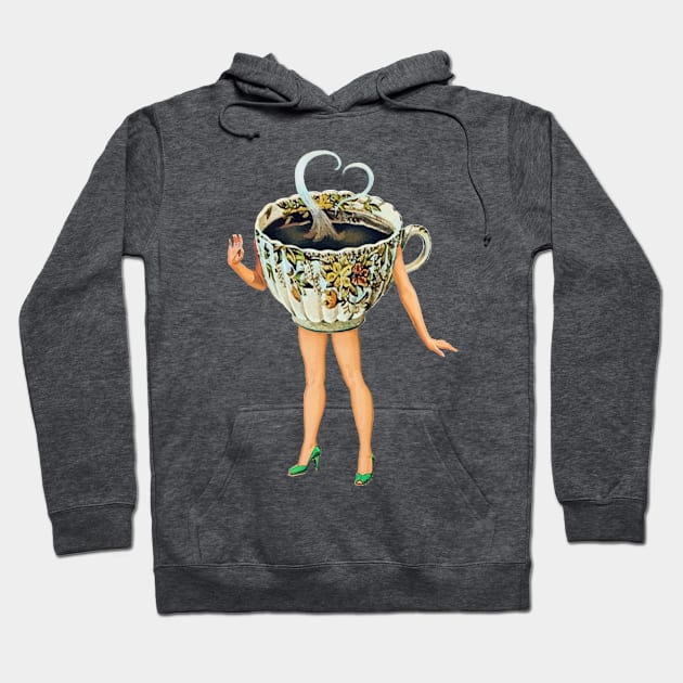 Coffee Queen Pin Up Hoodie by HeyListen